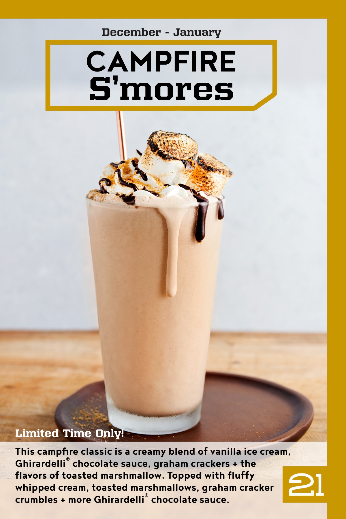Cozy Up to The Campfire S'mores Shake - Burger 21 - Burgers Reinvented
