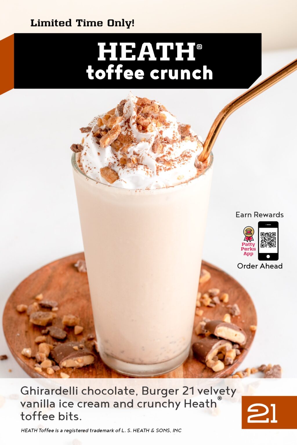 Add The Heath® Toffee Shake To Your Fall Season Burger 21 Burgers
