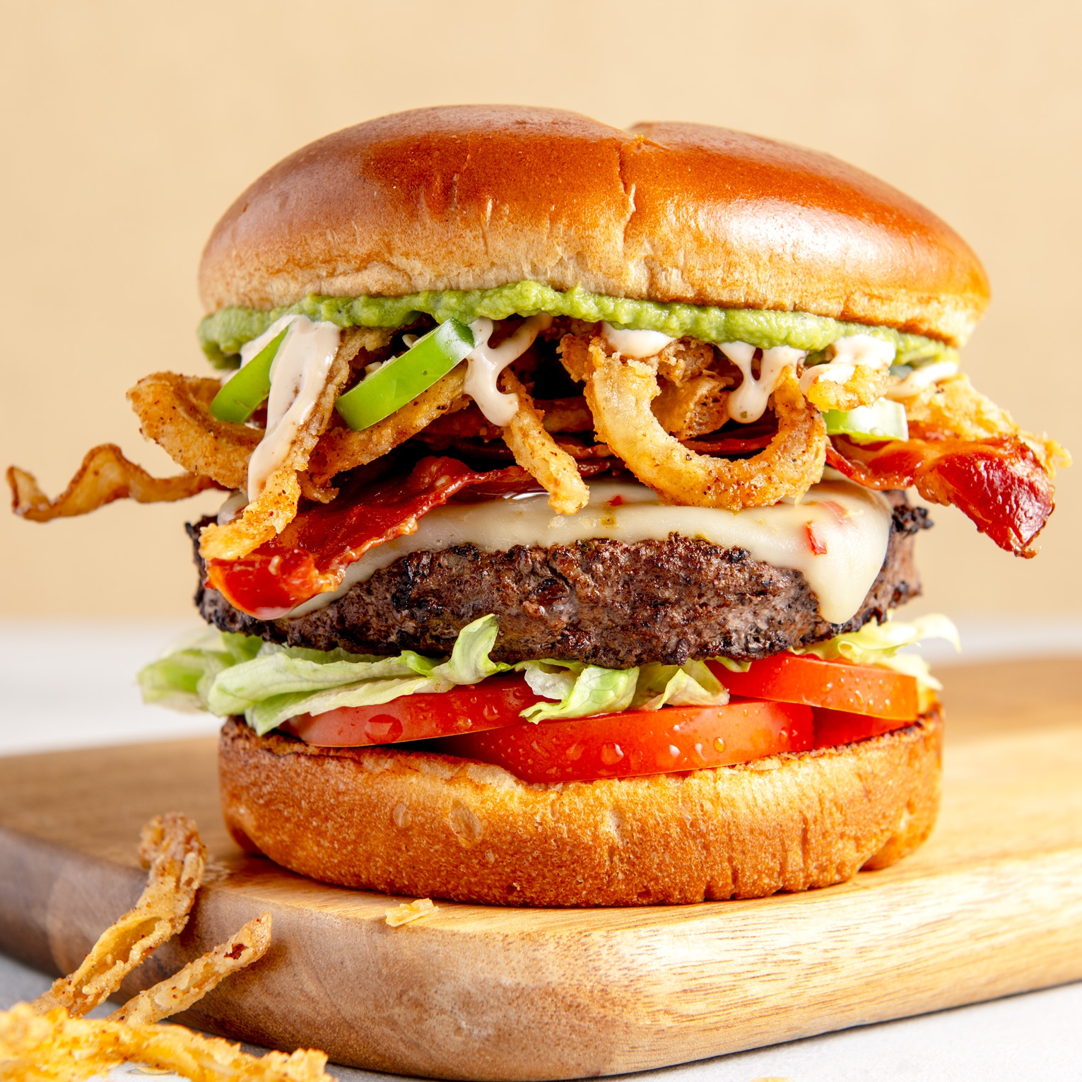 The Tex-Mex Haystack Angus Beef Burger!